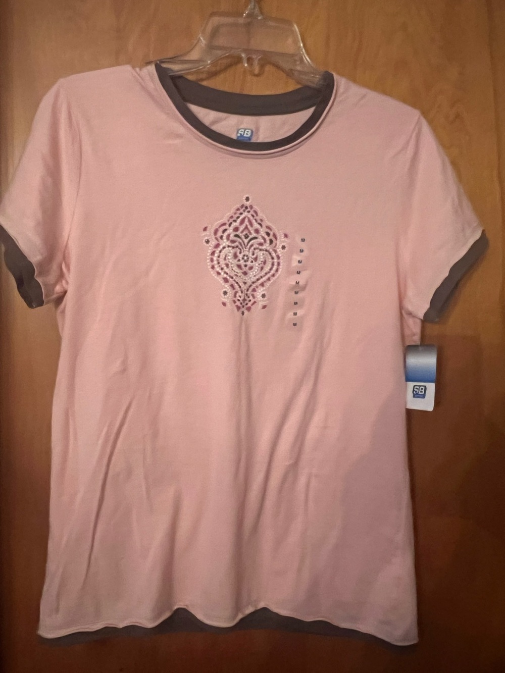 NWT SJB Active size medium pink/brown short sleeve t-shirt